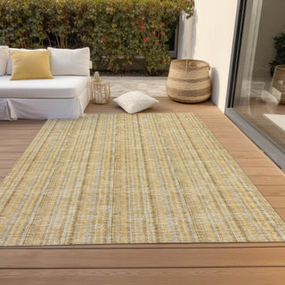 Piper Looms Chantille Stripes ACN982 Wheat Machine Washable Area Rug Outdoor Lifestyle Image Feature