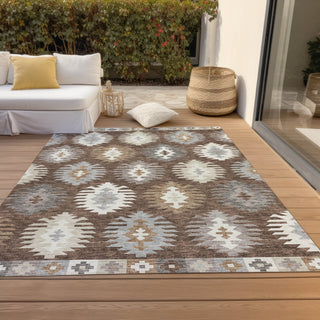 Piper Looms Chantille Southwest ACN983 Brown Machine Washable Area Rug Outdoor Lifestyle Image Feature