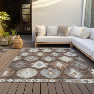 Piper Looms Chantille Southwest ACN983 Brown Machine Washable Area Rug Outdoor Lifestyle Image Feature