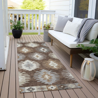 Piper Looms Chantille Southwest ACN983 Brown Machine Washable Area Rug Runner Outdoor Lifestyle Image Feature