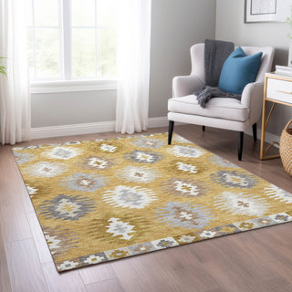 Piper Looms Chantille Southwest ACN983 Gold Machine Washable Area Rug Lifestyle Image Feature