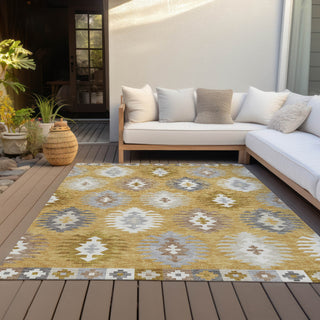 Piper Looms Chantille Southwest ACN983 Gold Machine Washable Area Rug Outdoor Lifestyle Image Feature