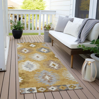 Piper Looms Chantille Southwest ACN983 Gold Machine Washable Area Rug Runner Outdoor Lifestyle Image Feature
