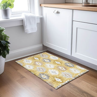 Piper Looms Chantille Southwest ACN983 Gold Machine Washable Area Rug Scatter Lifestyle Image Feature