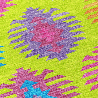 Piper Looms Chantille Southwest ACN983 Lime Machine Washable Area Rug Swatch Image