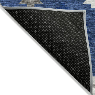 Piper Looms Chantille Southwest ACN983 Navy Machine Washable Area Rug Backing Image