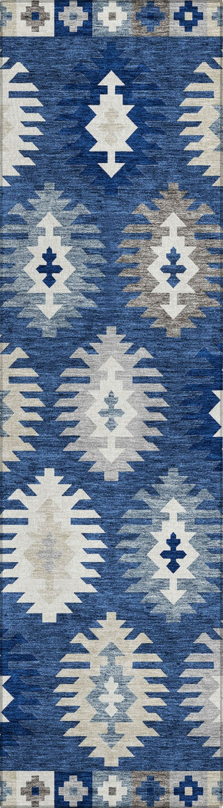 Piper Looms Chantille Southwest ACN983 Navy Machine Washable Area Rug Runner Main Image