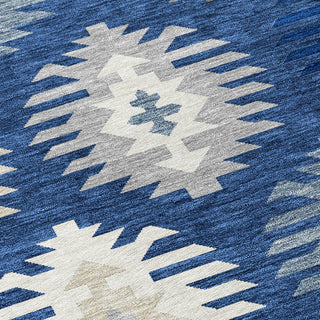Piper Looms Chantille Southwest ACN983 Navy Machine Washable Area Rug Swatch Image