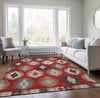 Piper Looms Chantille Southwest ACN983 Red Machine Washable Area Rug Lifestyle Image Feature