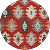 Piper Looms Chantille Southwest ACN983 Red Machine Washable Area Rug Round Main Image