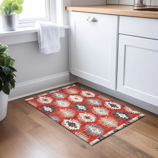 Piper Looms Chantille Southwest ACN983 Red Machine Washable Area Rug Scatter Lifestyle Image Feature