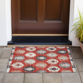 Piper Looms Chantille Southwest ACN983 Red Machine Washable Area Rug Scatter Outdoor Lifestyle Image Feature