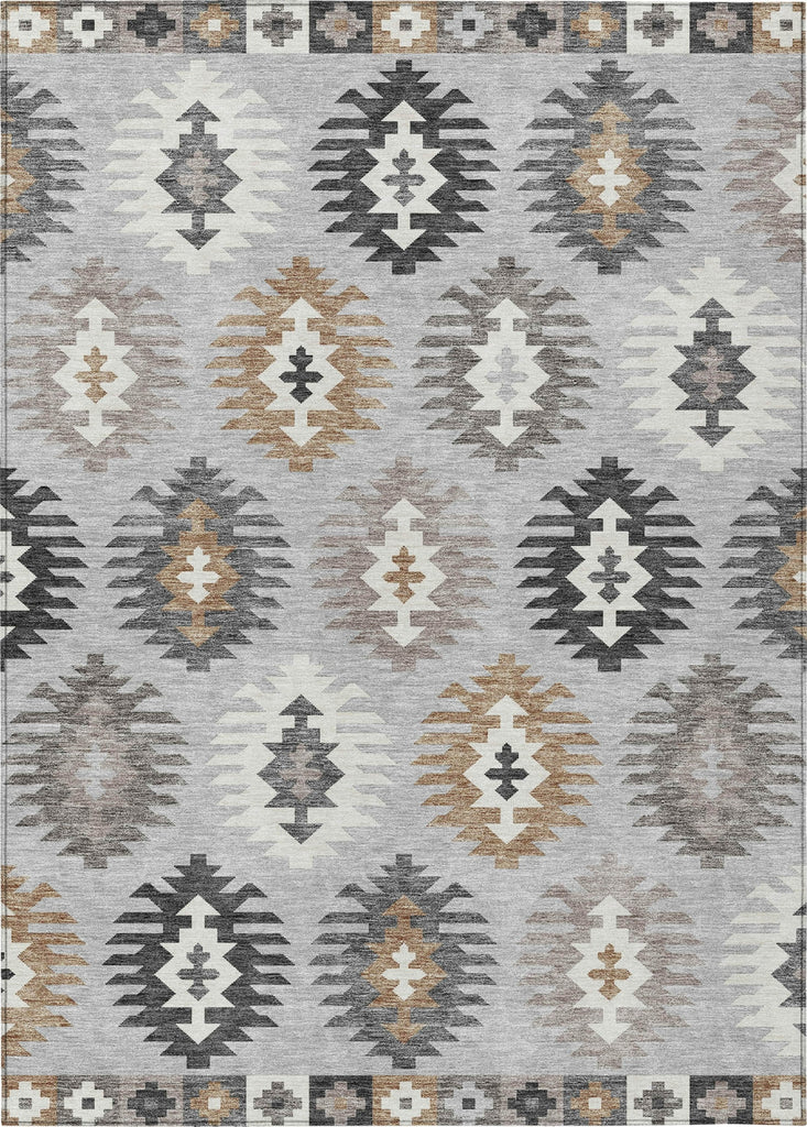 Piper Looms Chantille Southwest ACN983 Silver Machine Washable Area Rug main image