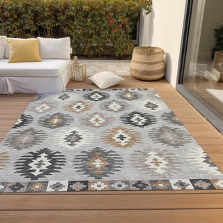 Piper Looms Chantille Southwest ACN983 Silver Machine Washable Area Rug Outdoor Lifestyle Image Feature
