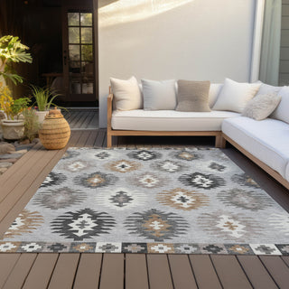 Piper Looms Chantille Southwest ACN983 Silver Machine Washable Area Rug Outdoor Lifestyle Image Feature