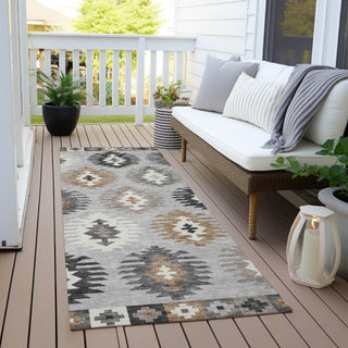 Piper Looms Chantille Southwest ACN983 Silver Machine Washable Area Rug Runner Outdoor Lifestyle Image Feature