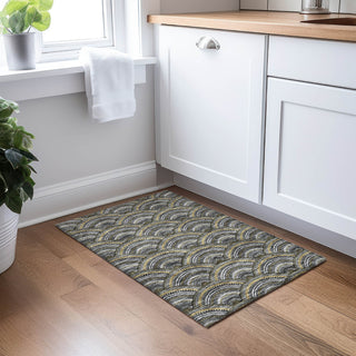 Piper Looms Chantille Circles ACN984 Black Machine Washable Area Rug Scatter Lifestyle Image Feature