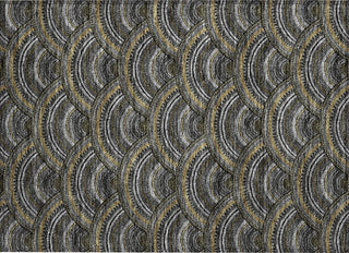 Piper Looms Chantille Circles ACN984 Black Machine Washable Area Rug Scatter Main Image