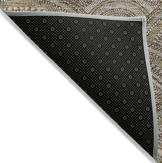 Piper Looms Chantille Circles ACN984 Brown Machine Washable Area Rug Backing Image