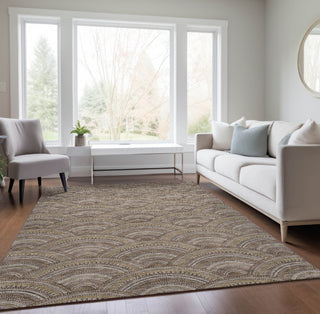 Piper Looms Chantille Circles ACN984 Brown Machine Washable Area Rug Lifestyle Image Feature