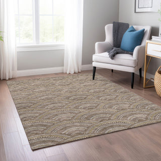 Piper Looms Chantille Circles ACN984 Brown Machine Washable Area Rug Lifestyle Image Feature