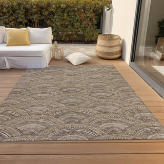 Piper Looms Chantille Circles ACN984 Brown Machine Washable Area Rug Outdoor Lifestyle Image Feature
