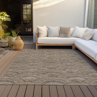Piper Looms Chantille Circles ACN984 Brown Machine Washable Area Rug Outdoor Lifestyle Image Feature