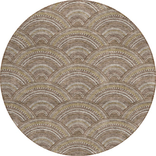 Piper Looms Chantille Circles ACN984 Brown Machine Washable Area Rug Round Main Image