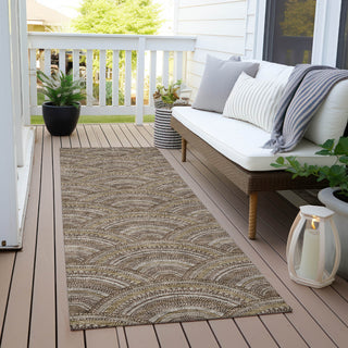 Piper Looms Chantille Circles ACN984 Brown Machine Washable Area Rug Runner Outdoor Lifestyle Image Feature
