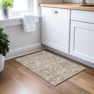 Piper Looms Chantille Circles ACN984 Brown Machine Washable Area Rug Scatter Lifestyle Image Feature