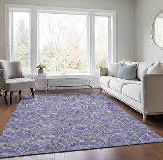 Piper Looms Chantille Circles ACN984 Lavender Machine Washable Area Rug Lifestyle Image Feature