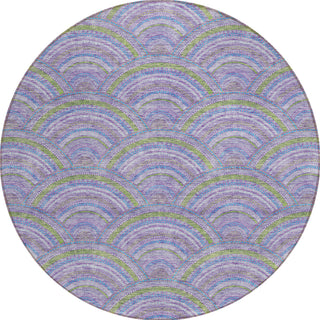 Piper Looms Chantille Circles ACN984 Lavender Machine Washable Area Rug Round Main Image