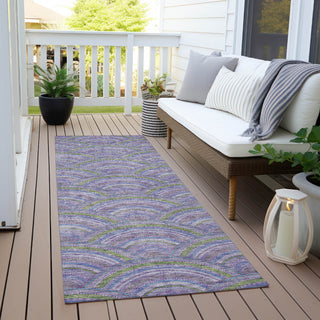 Piper Looms Chantille Circles ACN984 Lavender Machine Washable Area Rug Runner Outdoor Lifestyle Image Feature
