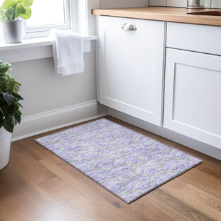 Piper Looms Chantille Circles ACN984 Lavender Machine Washable Area Rug Scatter Lifestyle Image Feature