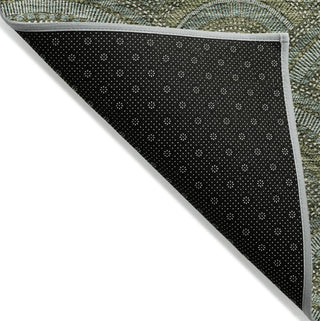 Piper Looms Chantille Circles ACN984 Olive Machine Washable Area Rug Backing Image