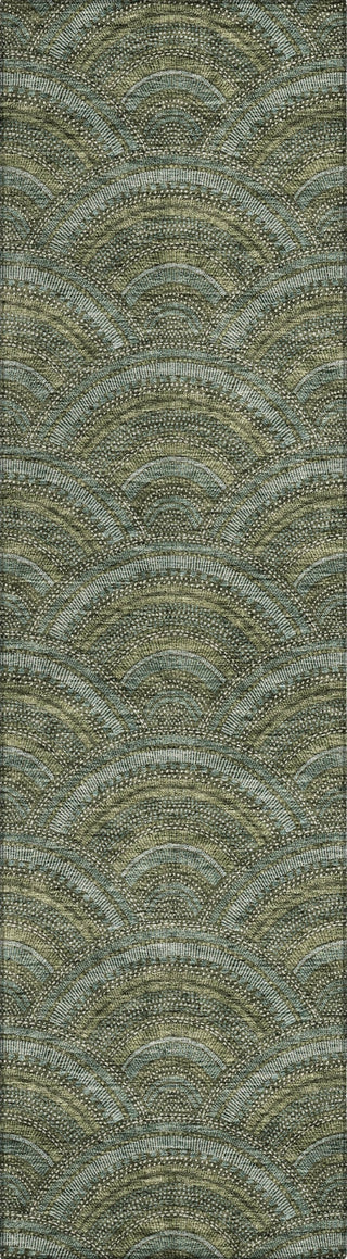 Piper Looms Chantille Circles ACN984 Olive Machine Washable Area Rug Runner Main Image