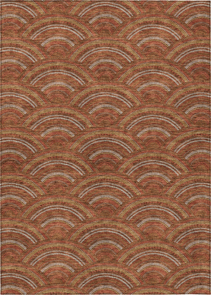 Piper Looms Chantille Circles ACN984 Paprika Machine Washable Area Rug main image