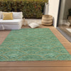 Piper Looms Chantille Circles ACN984 Sage Machine Washable Area Rug Outdoor Lifestyle Image Feature