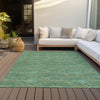 Piper Looms Chantille Circles ACN984 Sage Machine Washable Area Rug Outdoor Lifestyle Image Feature