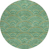 Piper Looms Chantille Circles ACN984 Sage Machine Washable Area Rug Round Main Image