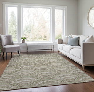 Piper Looms Chantille Circles ACN984 Taupe Machine Washable Area Rug Lifestyle Image Feature