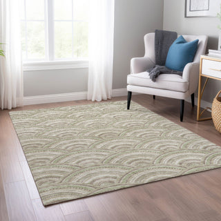 Piper Looms Chantille Circles ACN984 Taupe Machine Washable Area Rug Lifestyle Image Feature