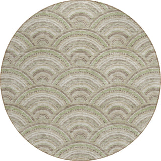 Piper Looms Chantille Circles ACN984 Taupe Machine Washable Area Rug Round Main Image