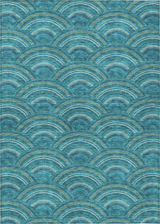 Piper Looms Chantille Circles ACN984 Teal Machine Washable Area Rug main image