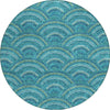 Piper Looms Chantille Circles ACN984 Teal Machine Washable Area Rug Round Main Image