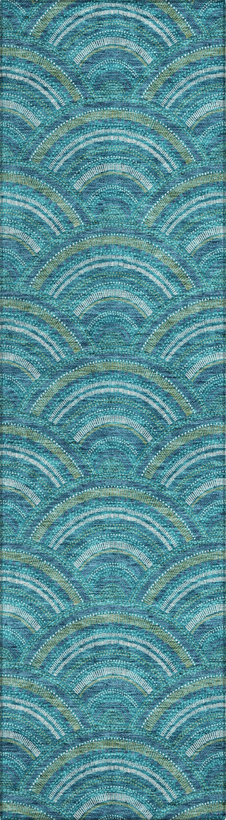 Piper Looms Chantille Circles ACN984 Teal Machine Washable Area Rug Runner Main Image