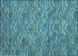 Piper Looms Chantille Circles ACN984 Teal Machine Washable Area Rug Scatter Main Image