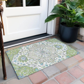 Piper Looms Chantille Oriental ACN985 Aloe Machine Washable Area Rug Scatter Outdoor Lifestyle Image Feature