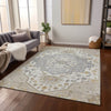 Piper Looms Chantille Oriental ACN985 Beige Machine Washable Area Rug Lifestyle Image Feature