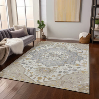 Piper Looms Chantille Oriental ACN985 Beige Machine Washable Area Rug Lifestyle Image Feature